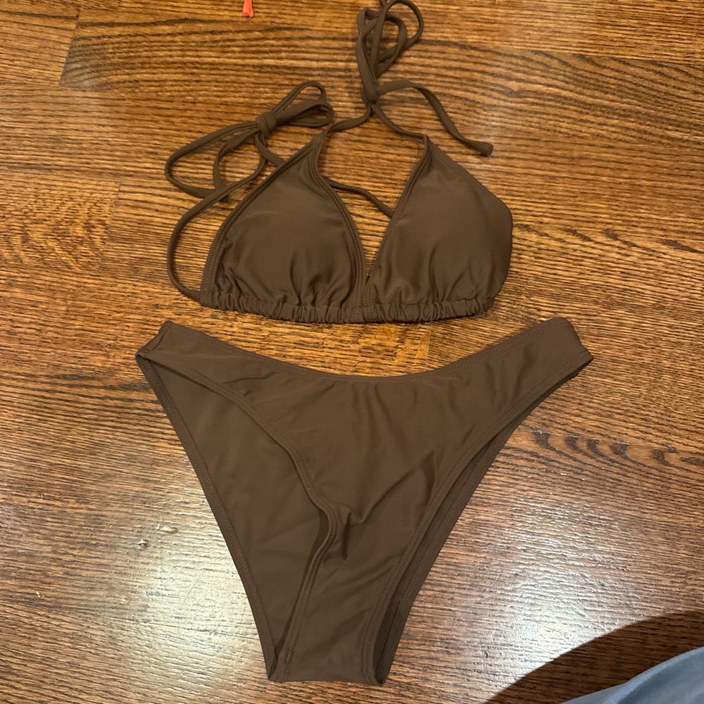 SHEIN Chocolate Brown Bikini Set